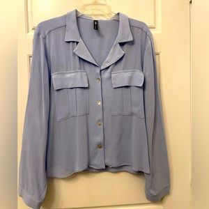 Zara Woman’s Blouse Light Blue Long Sleeve 
Size: Medium Preloved